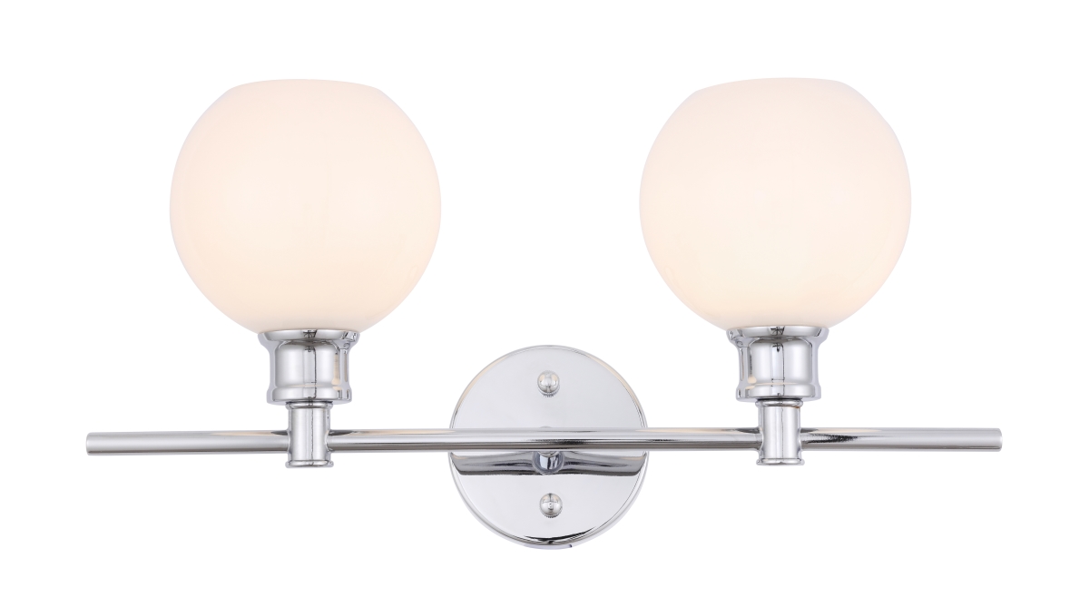 Picture of Living District LD2315C Collier 2 Light Chrome & Frosted White Glass Wall Sconce