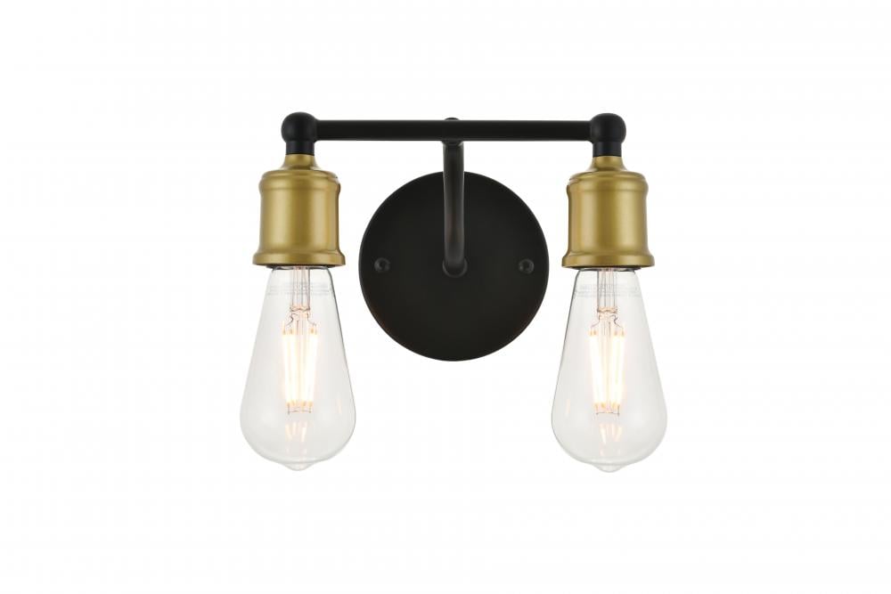 Picture of Living District LD4028W9BRB Serif 2 Light Brass & Black Wall Sconce