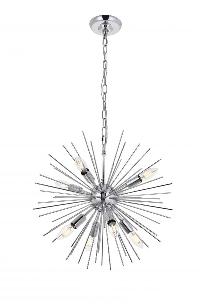 LD5051D20C Timber 8 Light Chrome Ceiling Pendant -  Living District