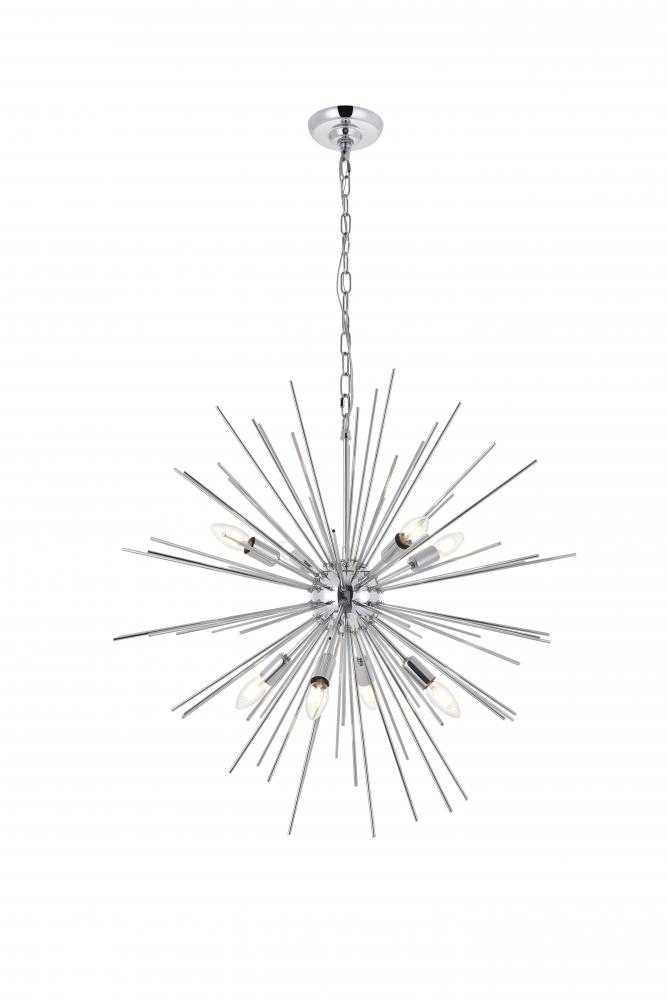 LD5051D30C Timber 8 Light Chrome Ceiling Pendant -  Living District