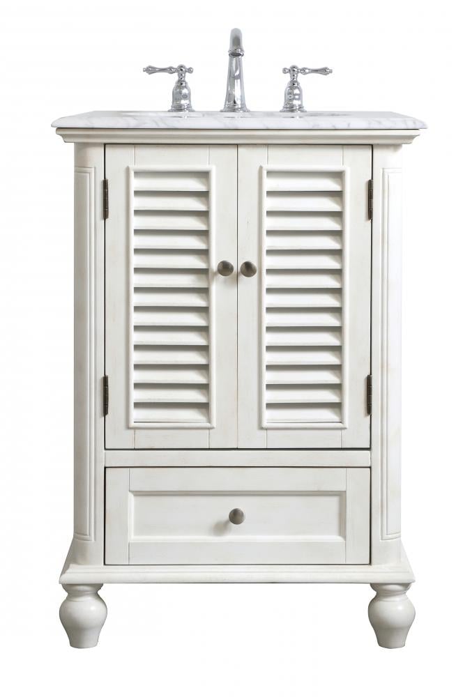 24 in. Single Bathroom Vanity in Antique White - 24 x 35 x 22 in.