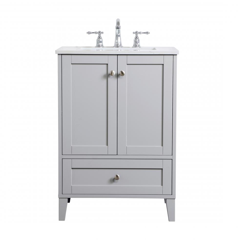 24 in. Single Bathroom Vanity in Grey - 24 x 34 x 24 in.