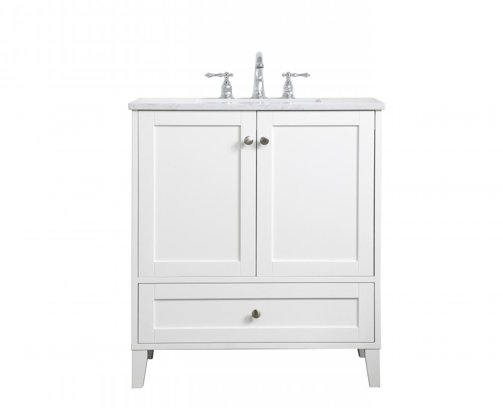 30 in. Single Bathroom Vanity in White - 19 x 34 x 30 in.