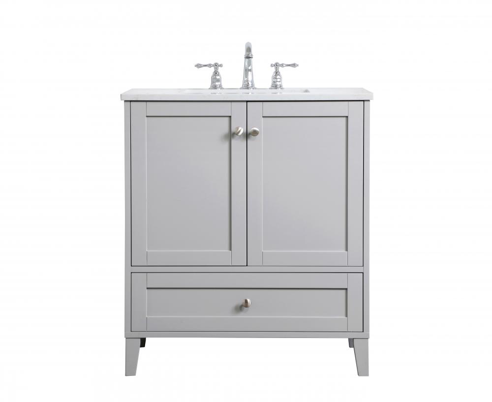 30 in. Single Bathroom Vanity in Grey - 19 x 34 x 30 in.