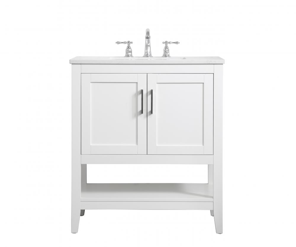 30 in. Single Bathroom Vanity in White - 24 x 34 x 19 in.