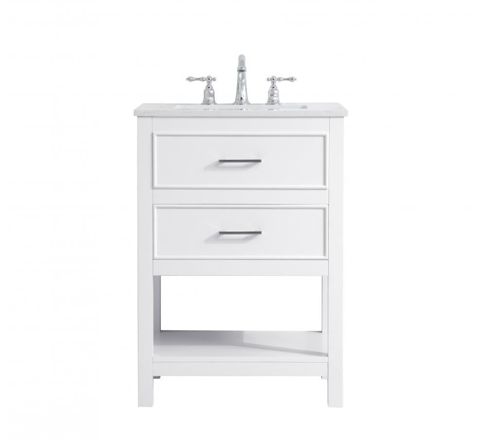 24 in. Single Bathroom Vanity in White - 19 x 34 x 30 in.