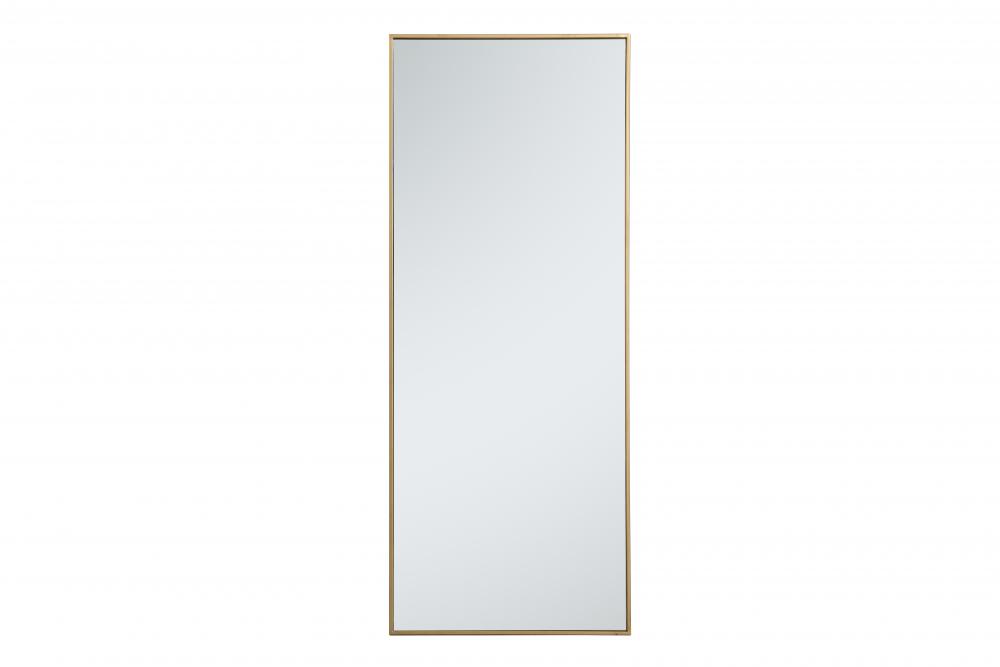 24 in. Metal Frame Rectangle Mirror in Brass - 23.25 x 59.25 x 0.16 in.