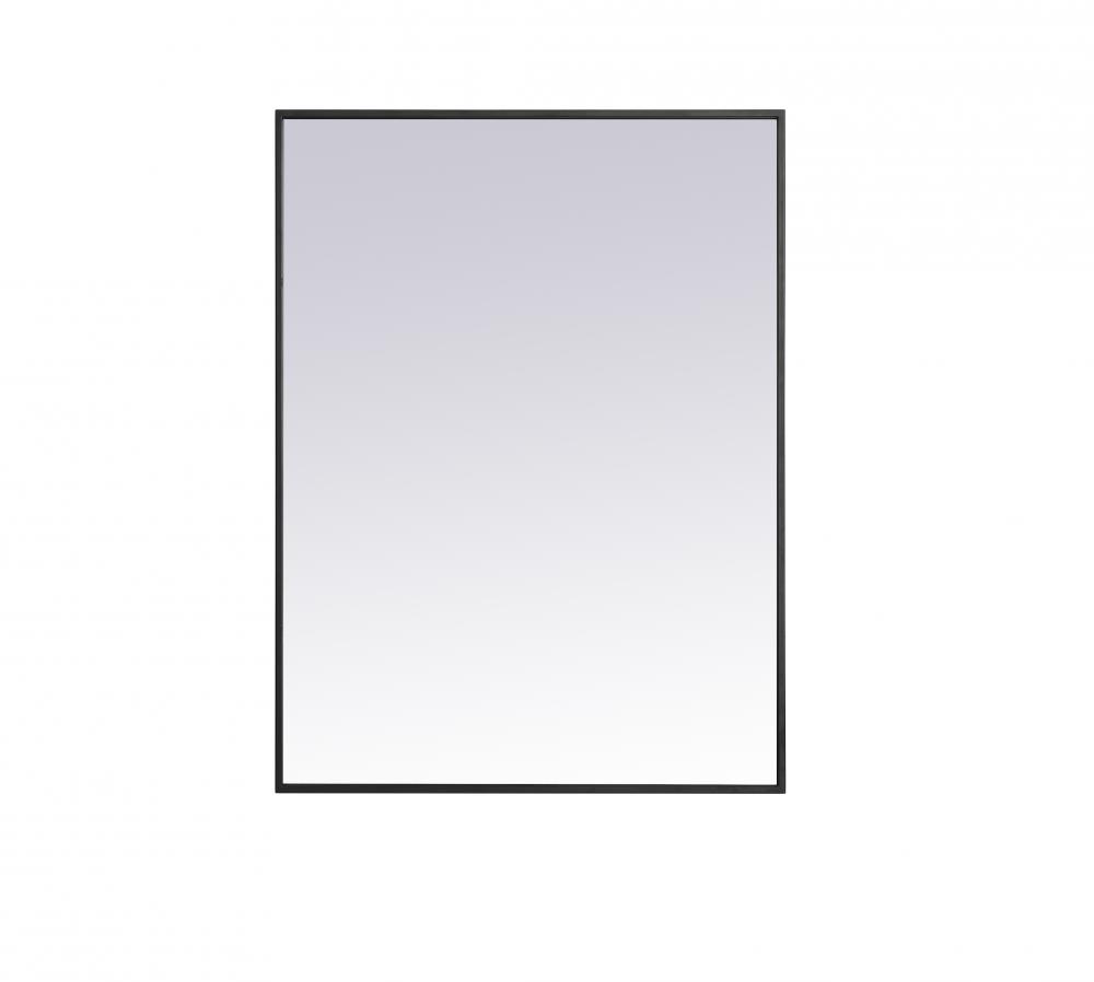 27 in. Metal Frame Rectangle Mirror in Black