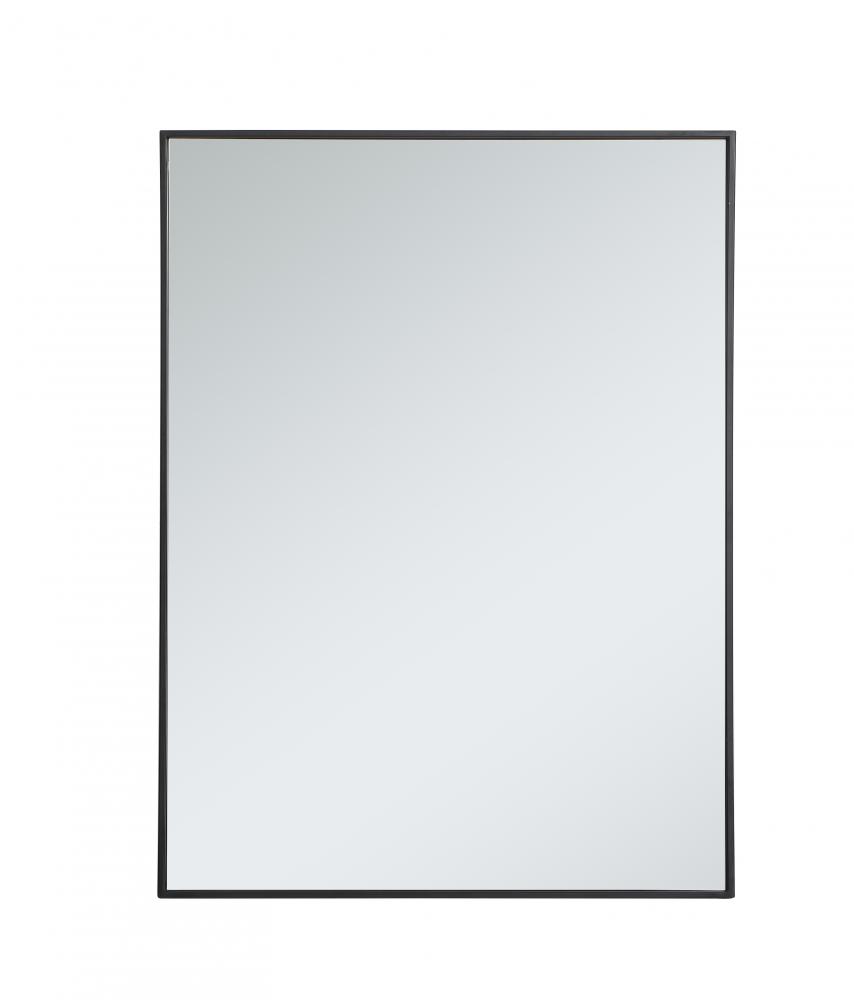 30 in. Metal Frame Rectangle Mirror in Black - 29.25 x 59.25 x 0.16 in.