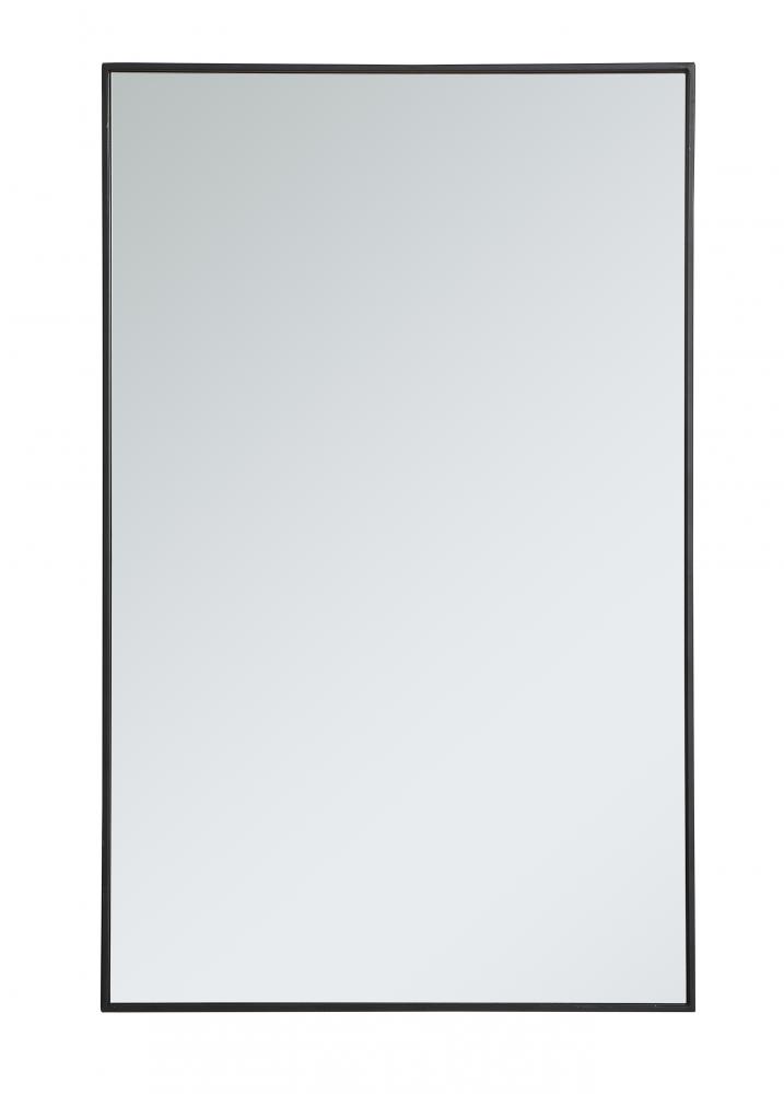 30 in. Metal Frame Rectangle Mirror in Black - 29.25 x 59.25 x 0.16 in.