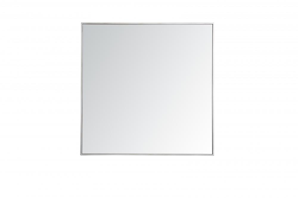 36 in. Metal Frame Square Mirror in Silver - 35.25 x 71.25 x 0.16 in.