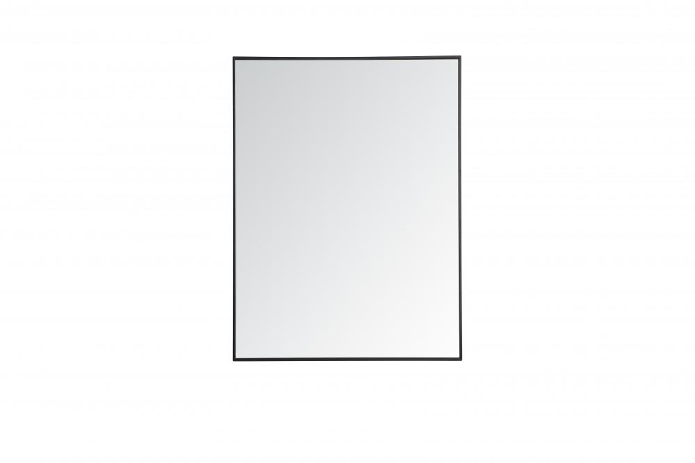 36 in. Metal Frame Rectangle Mirror in Black - 35.25 x 71.25 x 0.16 in.