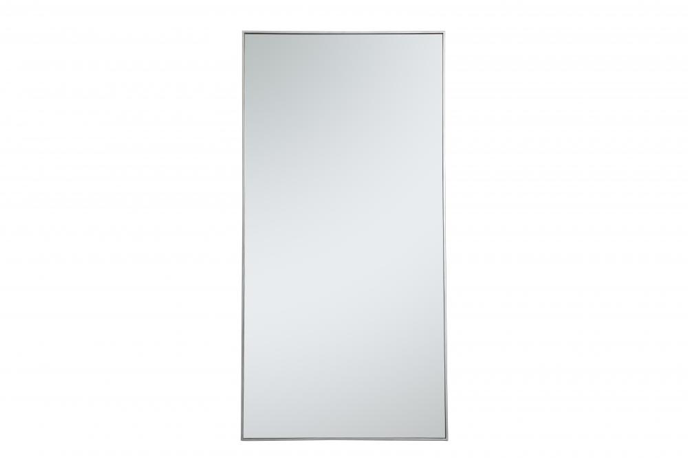 Rectangle Metal Frame Mirror - Silver - 36 in. - Contemporary Design