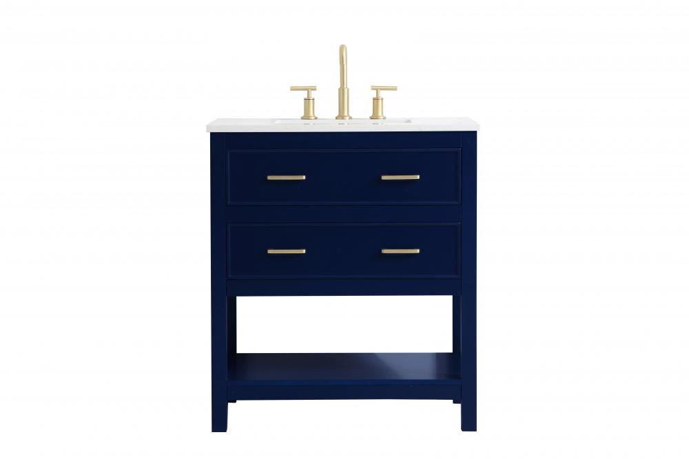 32 in. Single Bathroom Vanity in Blue