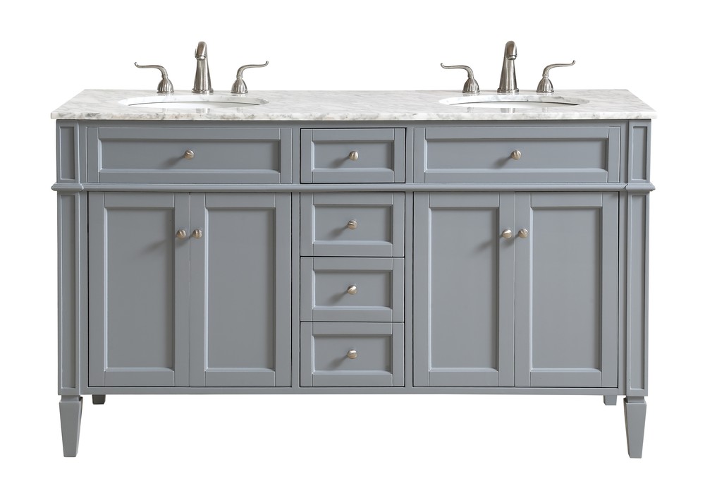 60 in. Double Bathroom Vanity in Blue