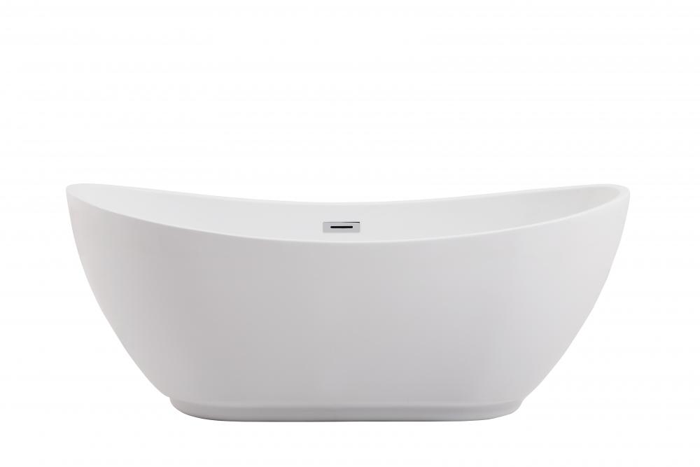 Picture of Elegant Decor BT10362GW 62 in. Soaking Bathtub in Glossy White - 67 x 25.5 x 17 in.