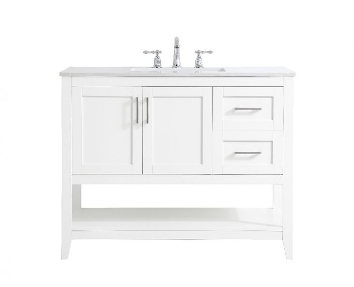 42 in. Single Bathroom Vanity in White