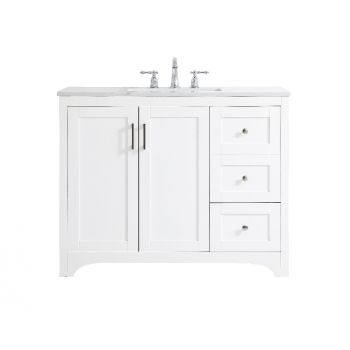 42 in. Single Bathroom Vanity in White