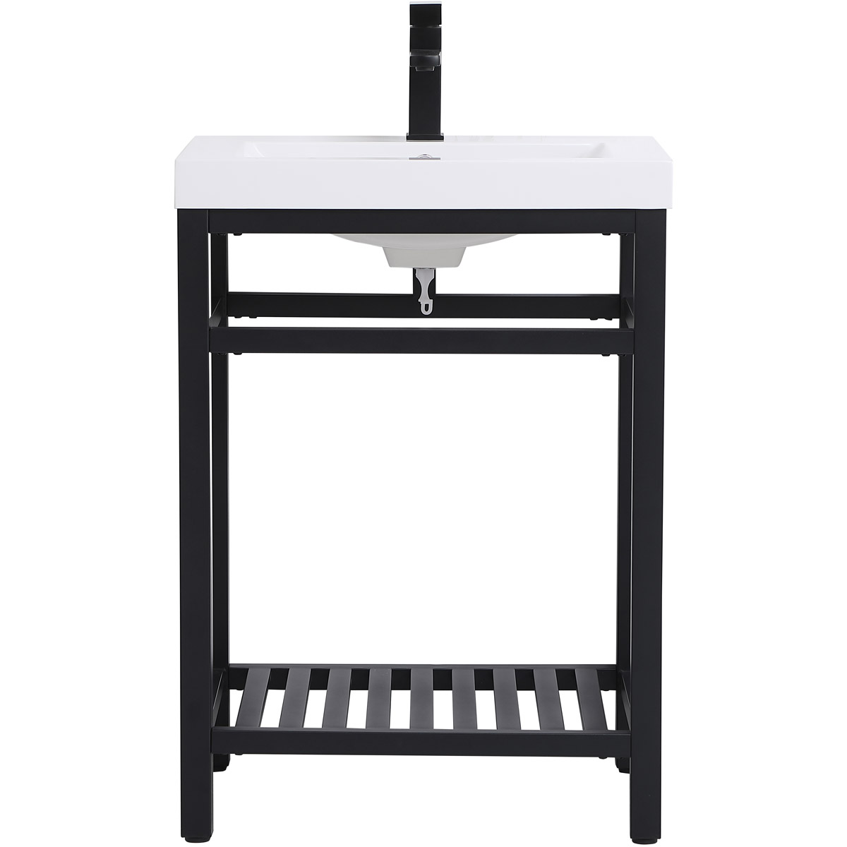 24 in. Single Bathroom Metal Vanity, Black