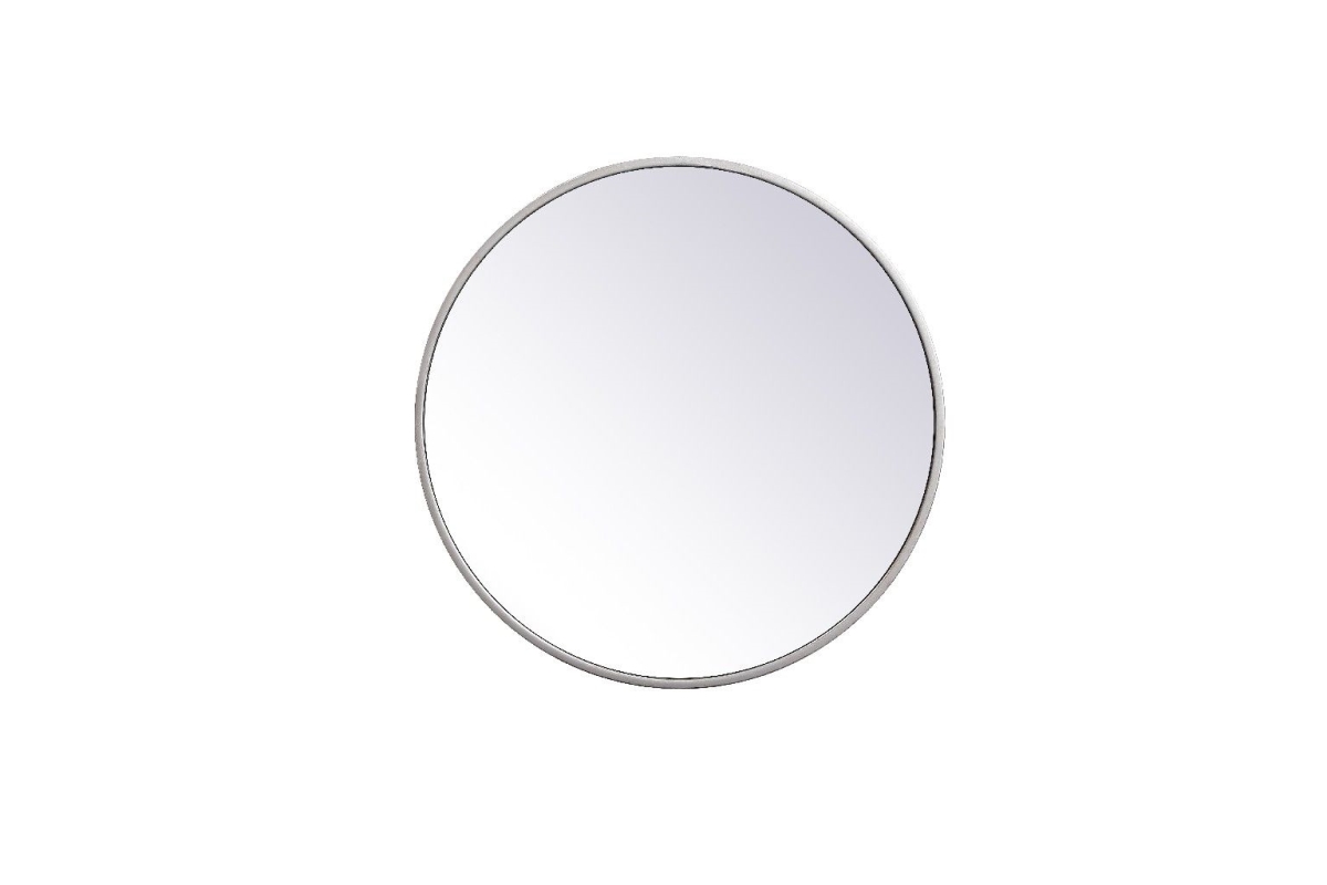 18 in. Metal Frame Round Mirror, Silver