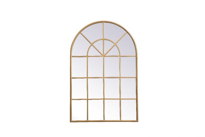 MR613248BR 14 x 28 in. Metal Frame Rectangle Mirror, Brass