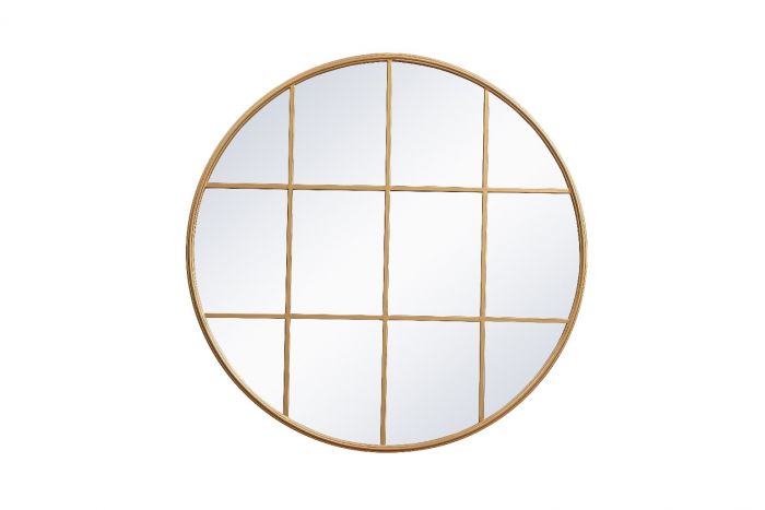 42 x 42 in. Metal Windowpane Mirror, Brass