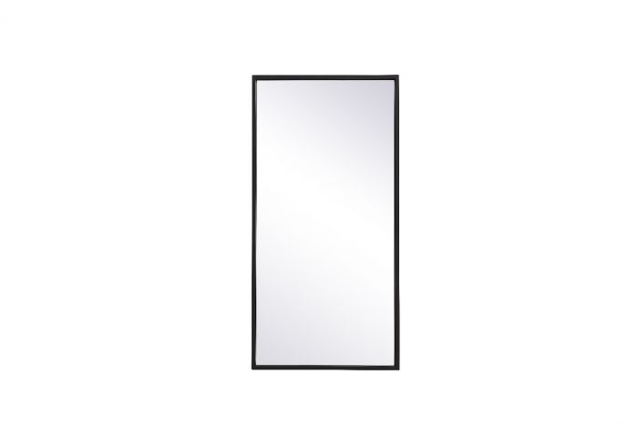 14 x 28 in. Metal Frame Rectangle Mirror, Black