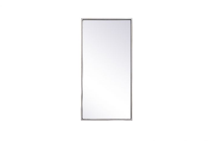 14 x 28 in. Metal Frame Rectangle Mirror, Silver