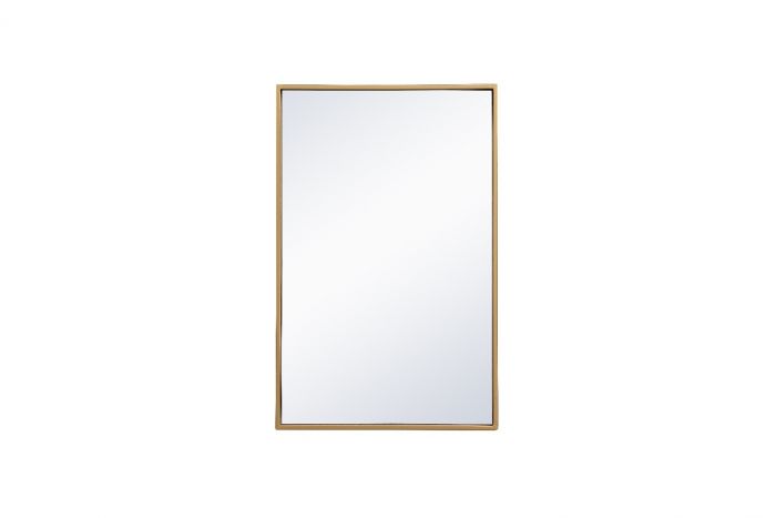 18 x 28 in. Metal Frame Rectangle Mirror, Brass