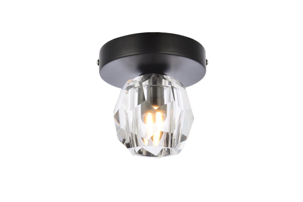Eren 1 Light Flush Mount, Black