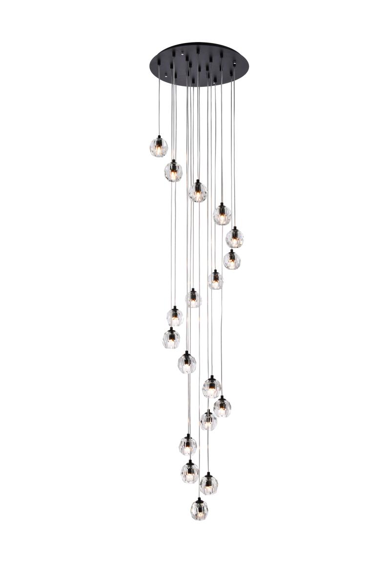 Eren 18 Celing Lights with Pendant Lamp, Black