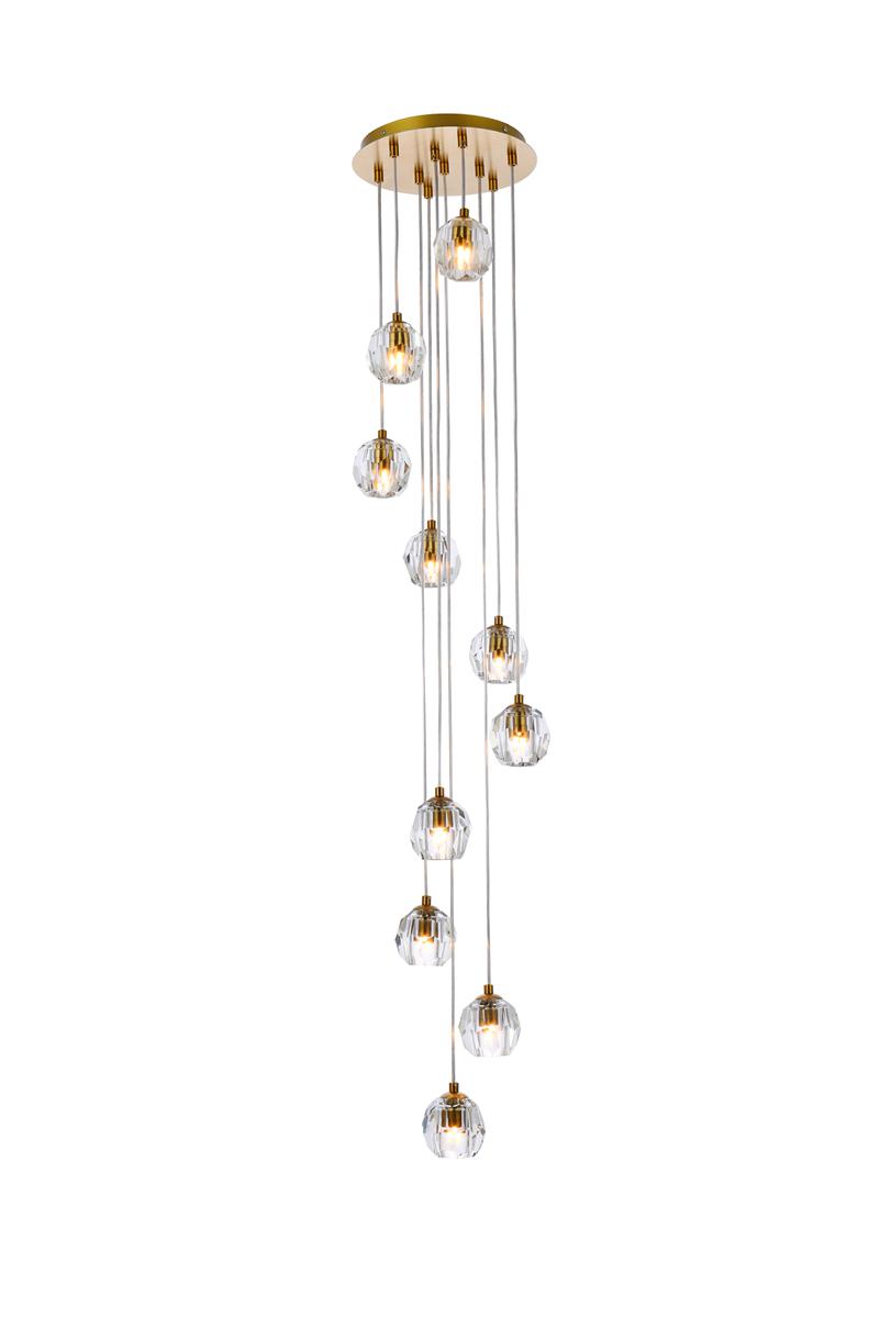 Eren 10 Ceiling Lights with Pendant Lamp, Gold