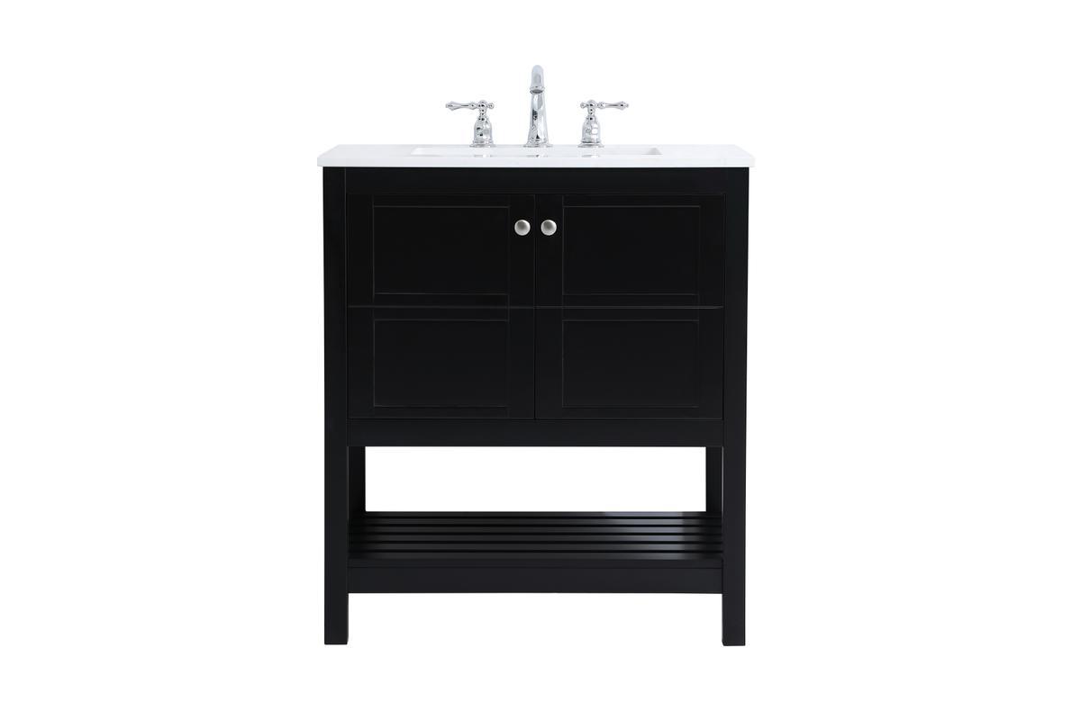 30 in. Single Bathroom Vanity, Black