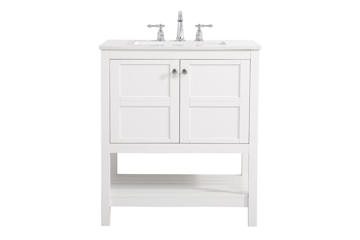 30 in. Single Bathroom Vanity, White