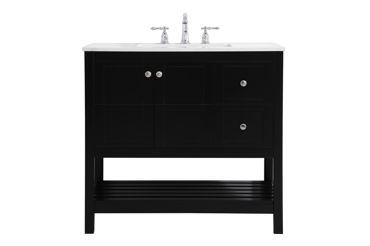 VF16436BK 36 in. Theo Single Bathroom Vanity, Black