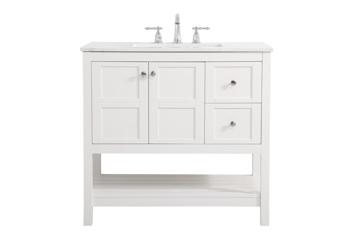 36 in. Theo Single Bathroom Vanity, White