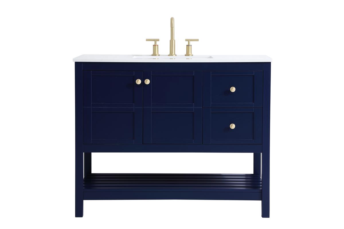 42 in. Theo Single Bathroom Vanity, Blue