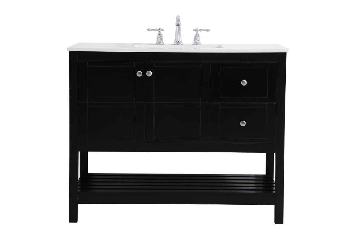 42 in. Theo Single Bathroom Vanity, Black
