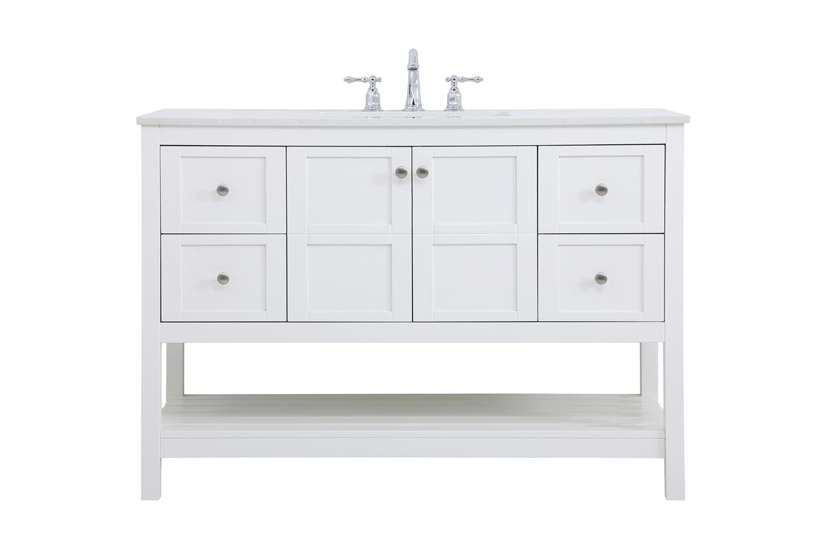 48 in. Theo Single Bathroom Vanity, White