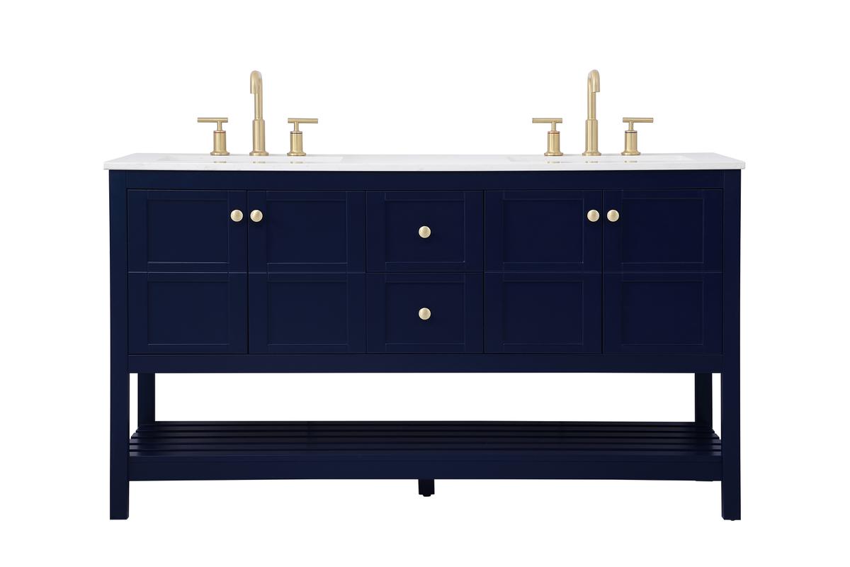 60 in. Single Bathroom Vanity, Blue
