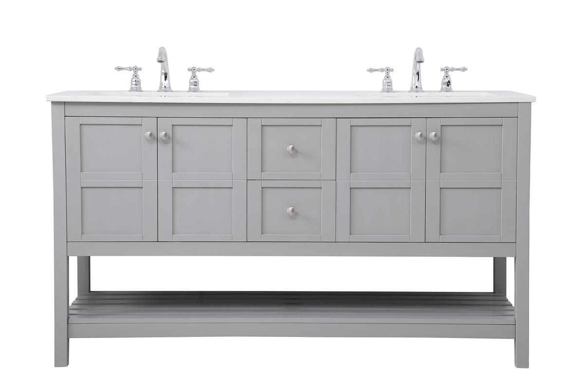 60 in. Single Bathroom Vanity, Gray