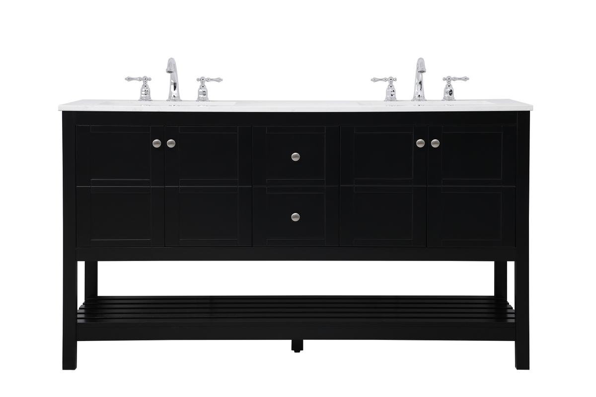 60 in. Single Bathroom Vanity, Black
