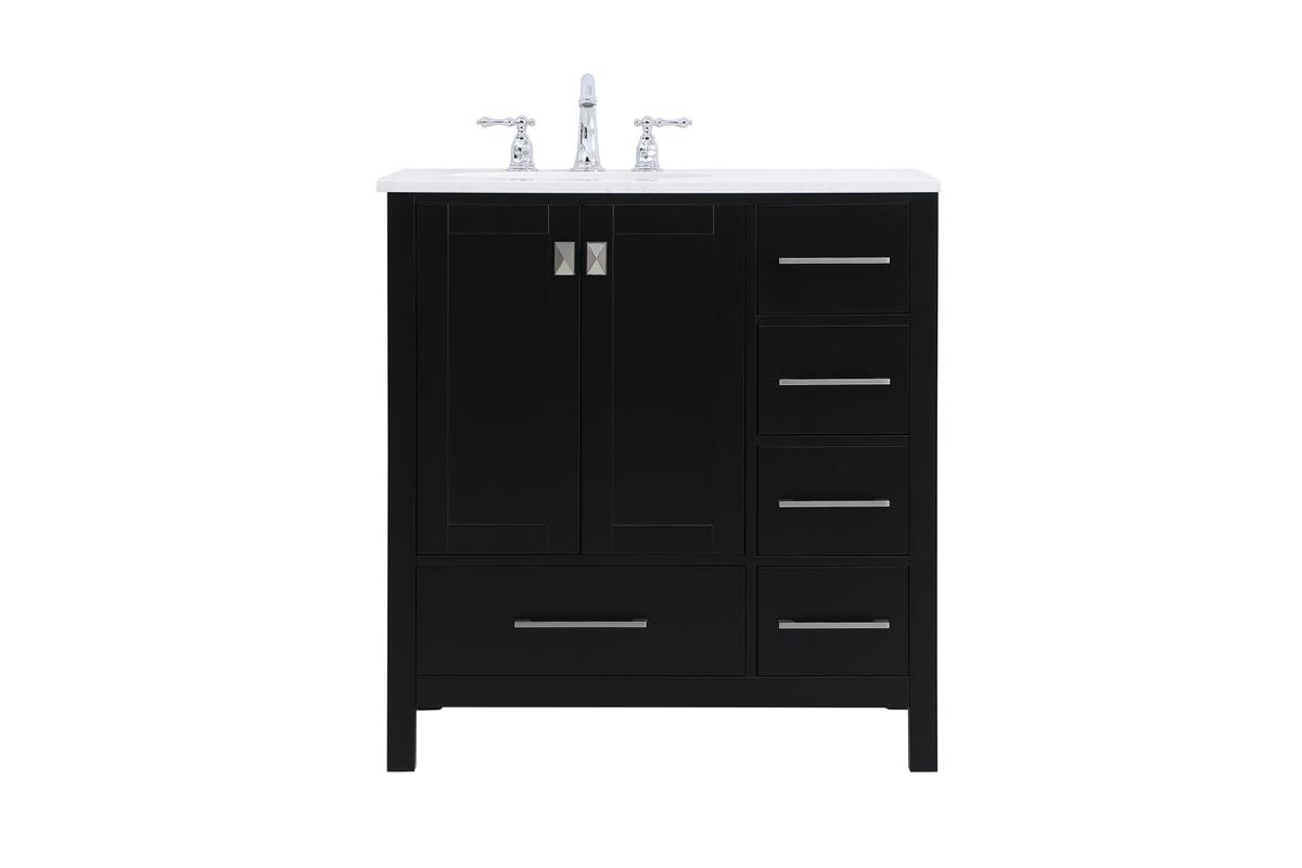 32 in. Irene Single Bathroom Vanity, Black