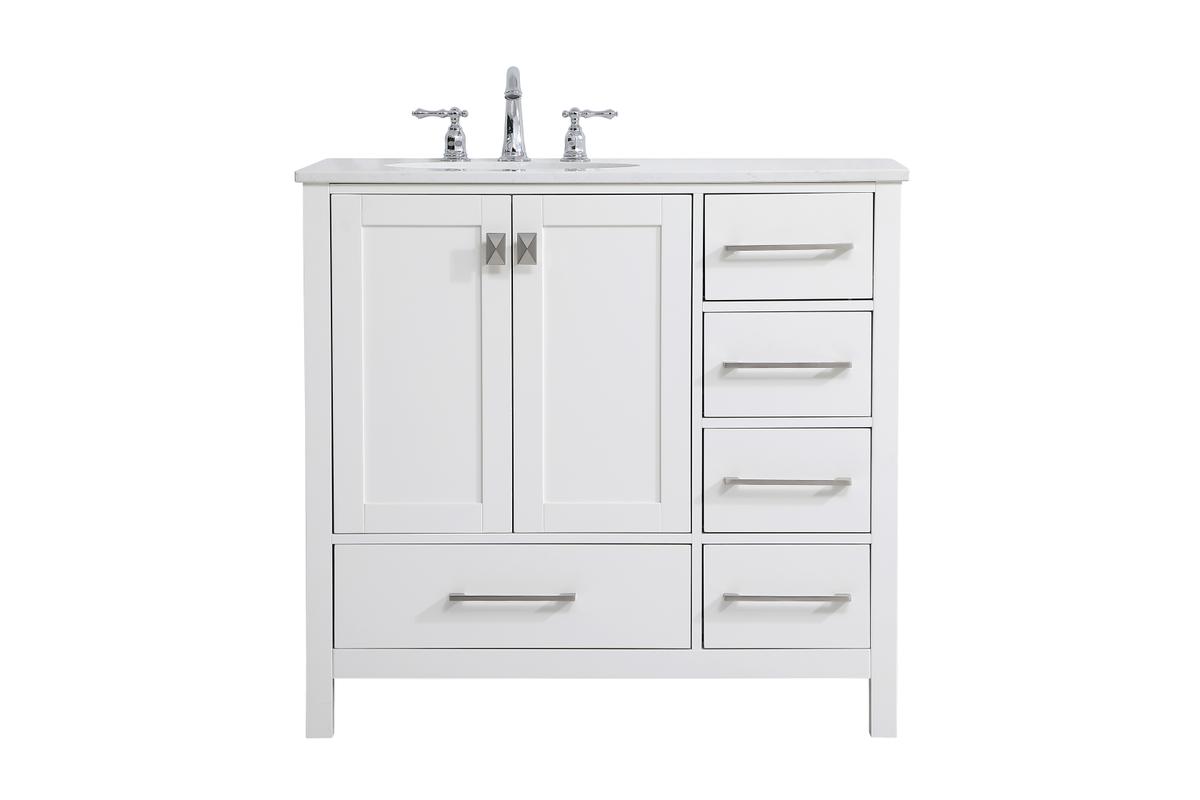 36 in. Irene Single Bathroom Vanity, White