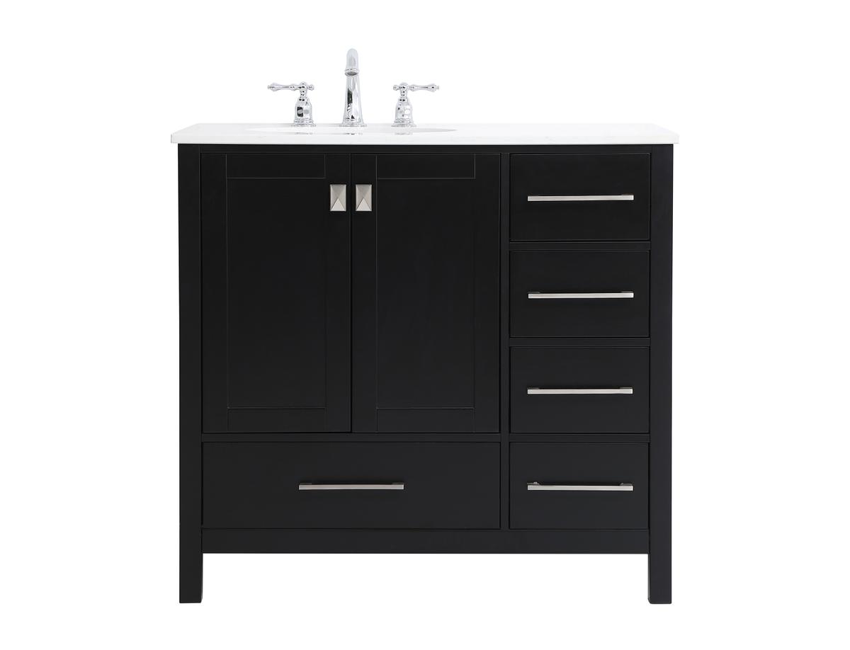 36 in. Irene Single Bathroom Vanity, Black