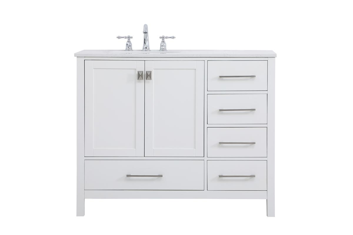 42 in. Irene Single Bathroom Vanity, White