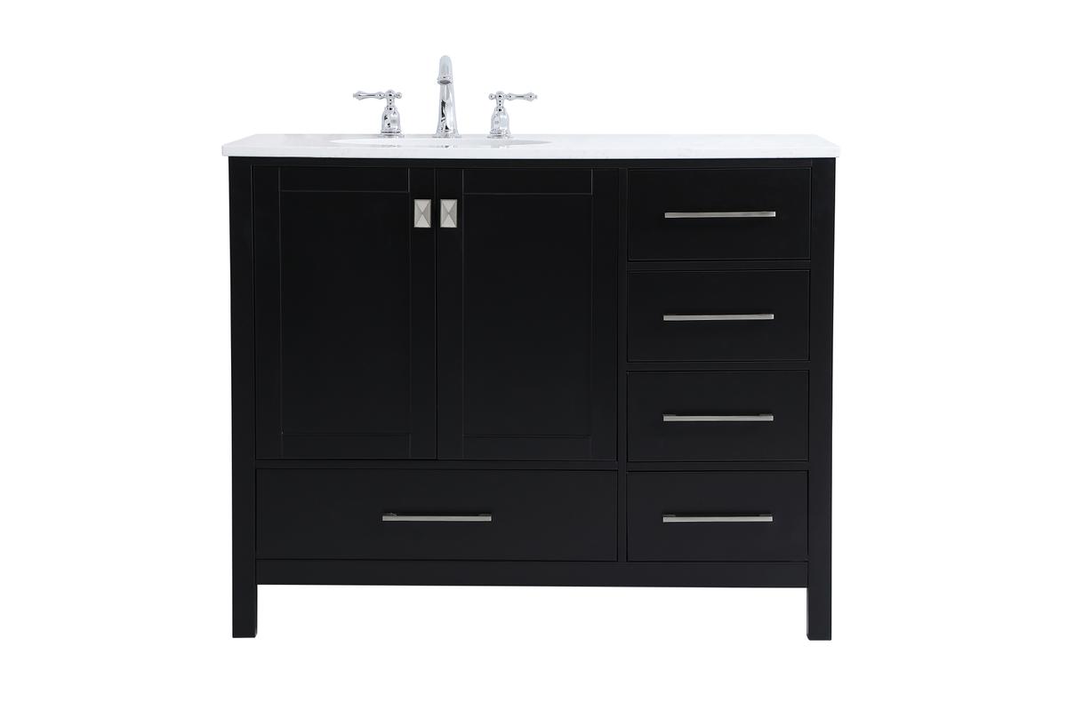 42 in. Irene Single Bathroom Vanity, Black