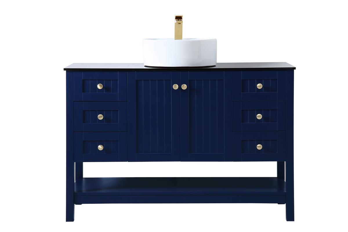 48 in. Vessel Sink Bathroom Vanity, Blue