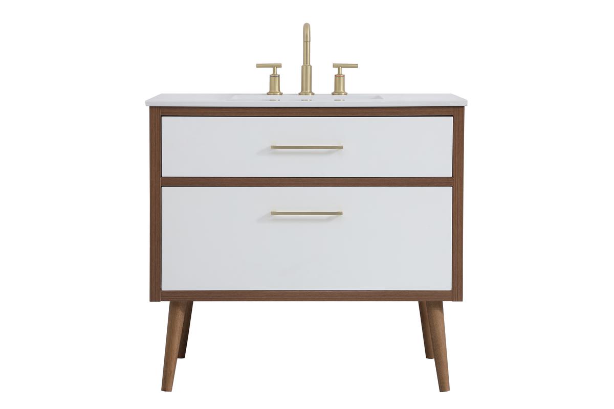 36 in. Boise Bathroom Vanity, White