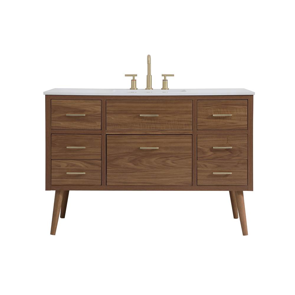 48 in. Bathroom Vanity, Walnut Brown